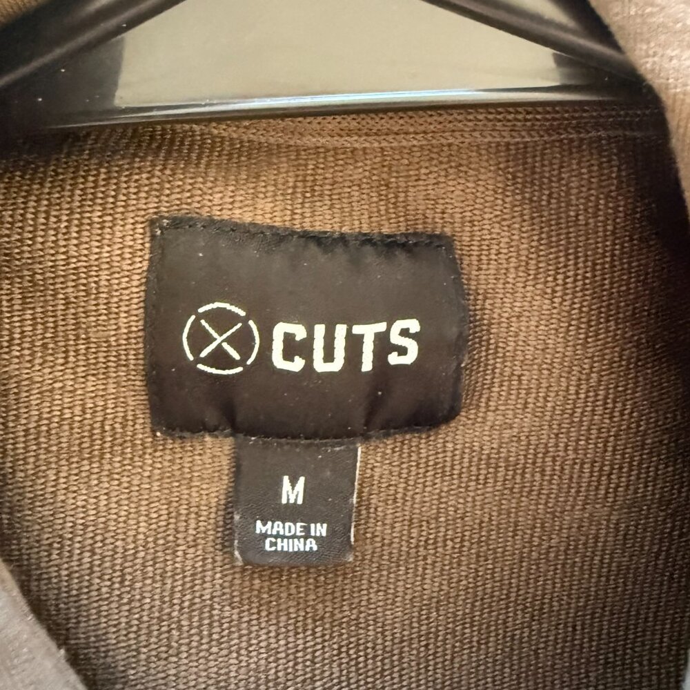 Cuts Split Hem Hoodie Brown Medium - image 3